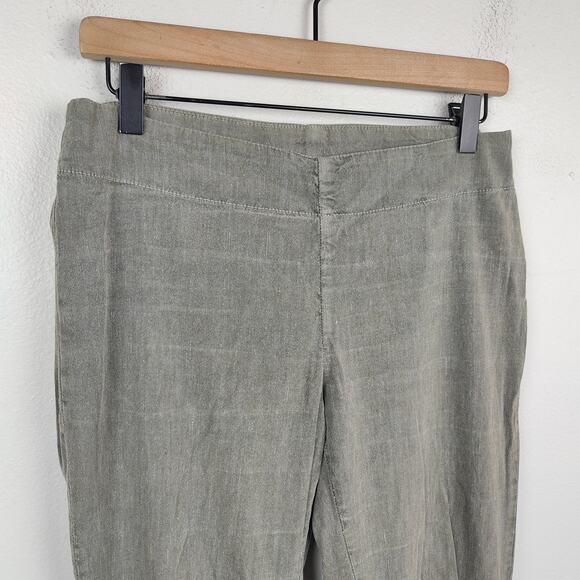 Standard James Perse Cotton Linen Pants Womens Small 1 Gray Side Zip Slim Fit - Picture 2 of 11